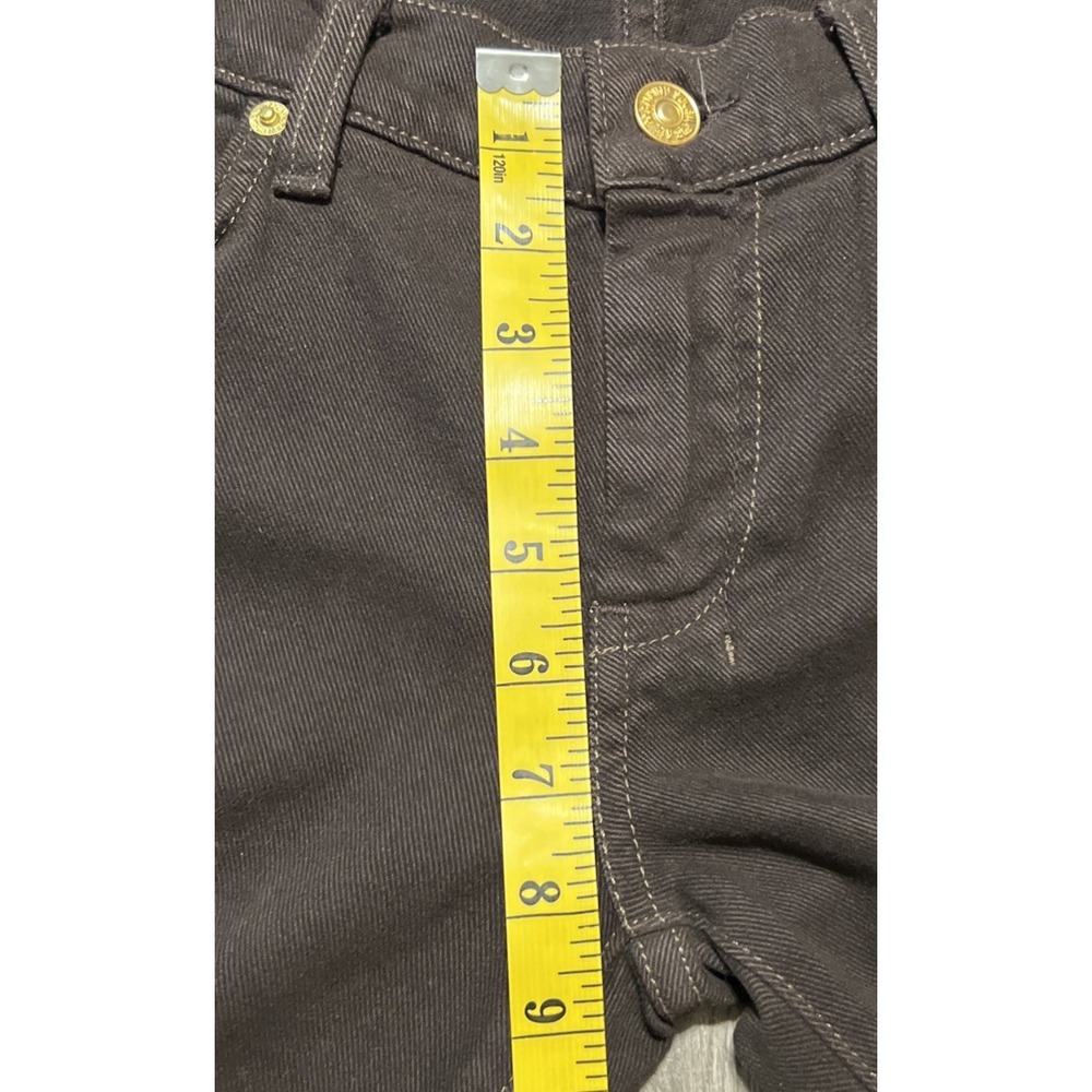 7 For All Mankind Dojo Flare Low Rise Brown Jeans USA Made Size 30 (32x33) - Picture 6 of 10